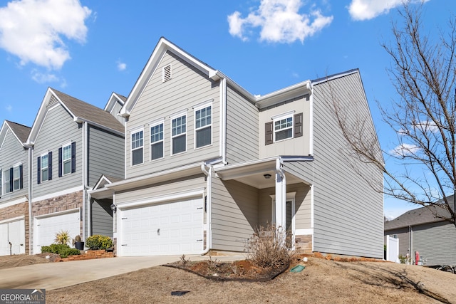 view of front of home with a garage