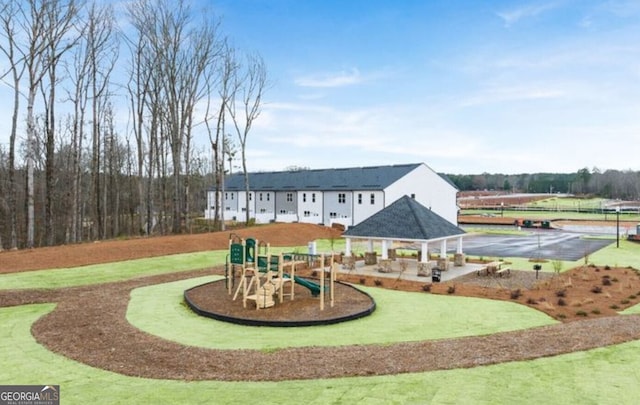 view of jungle gym featuring a gazebo