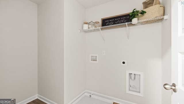 laundry area featuring washer hookup and electric dryer hookup