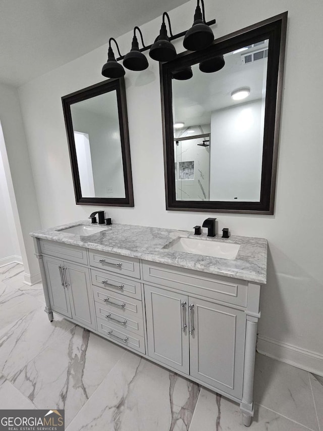 1295 Ga Highway 49, Macon, GA 31211 - full bath with a sink, baseboards, and marble finish floor