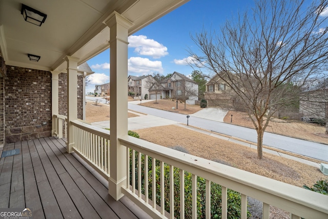 deck featuring covered porch