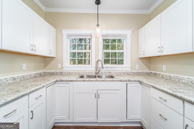 424 NW Central Ave, Blackshear, GA 31516 - unfurnished room with visible vents, ornamental molding, dark wood-style flooring, baseboards, and ceiling fan with notable chandelier