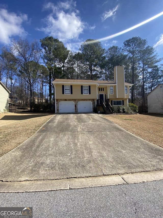 split foyer home with a garage