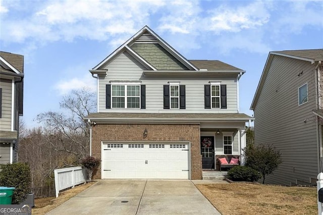 craftsman house with a garage