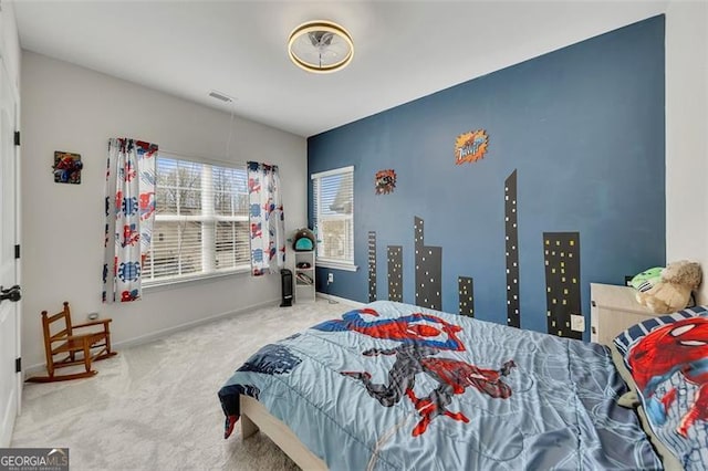 view of carpeted bedroom