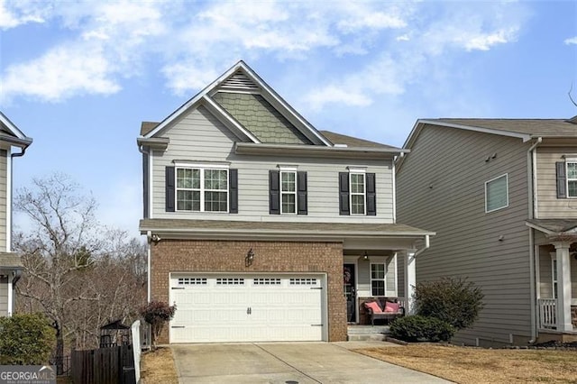 view of front facade featuring a garage