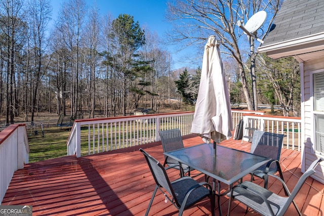 view of wooden deck