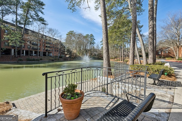 balcony with a water view