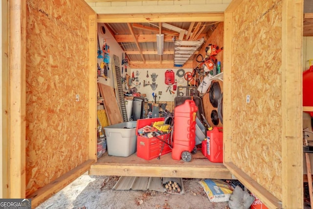 view of storage area