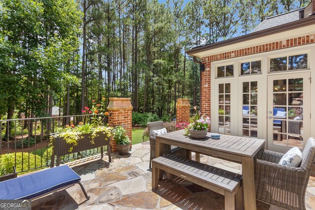 view of patio / terrace featuring french doors