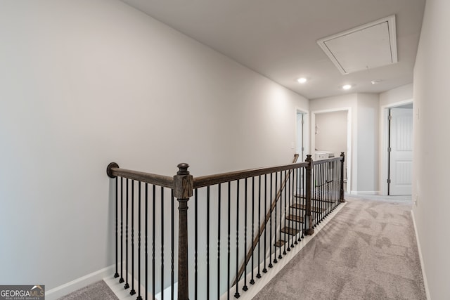 corridor featuring carpet flooring