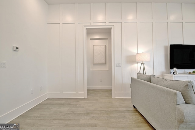 living room with light wood-type flooring