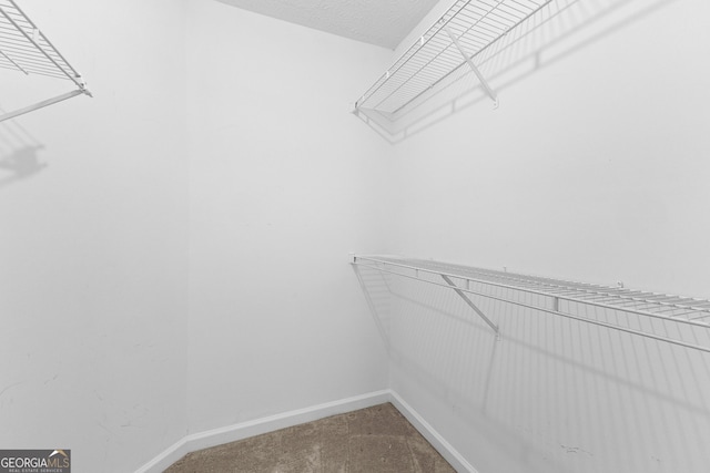 walk in closet featuring carpet