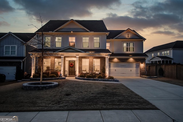 view of front of house featuring a garage