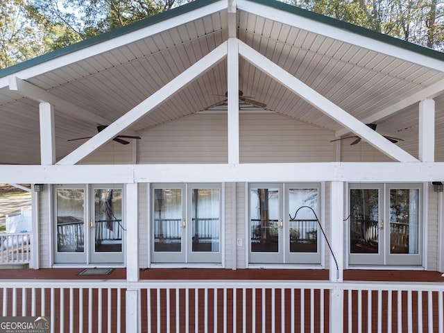 view of property exterior with french doors