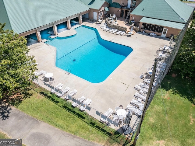 view of pool with a patio