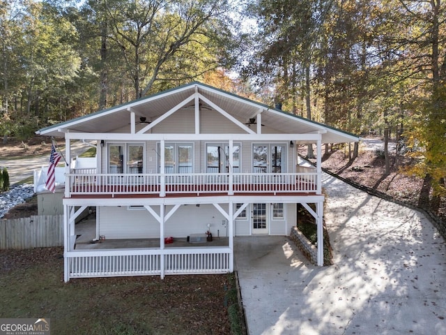 view of front of house with covered porch