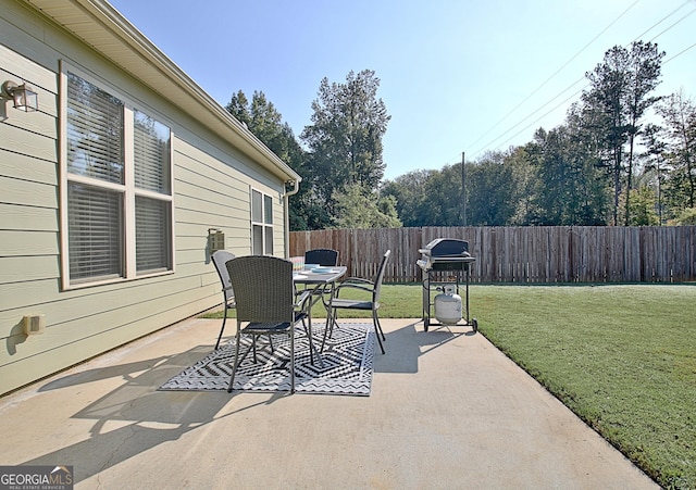 view of patio / terrace with a grill