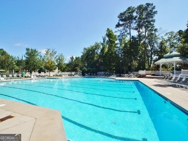 view of pool with a gazebo