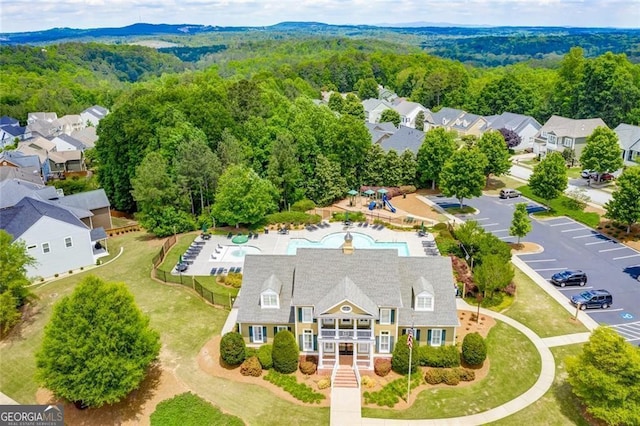 drone / aerial view with a residential view