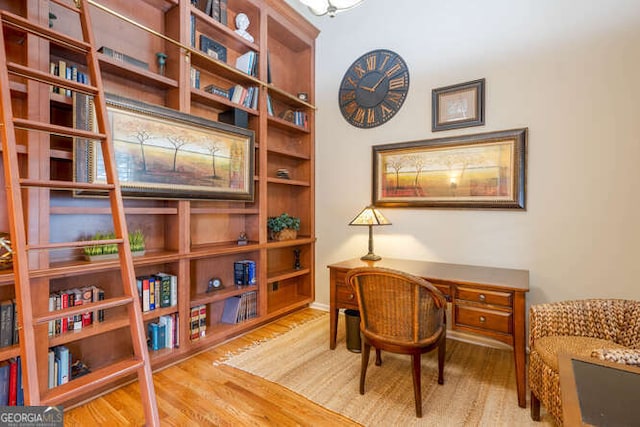 office with wood finished floors