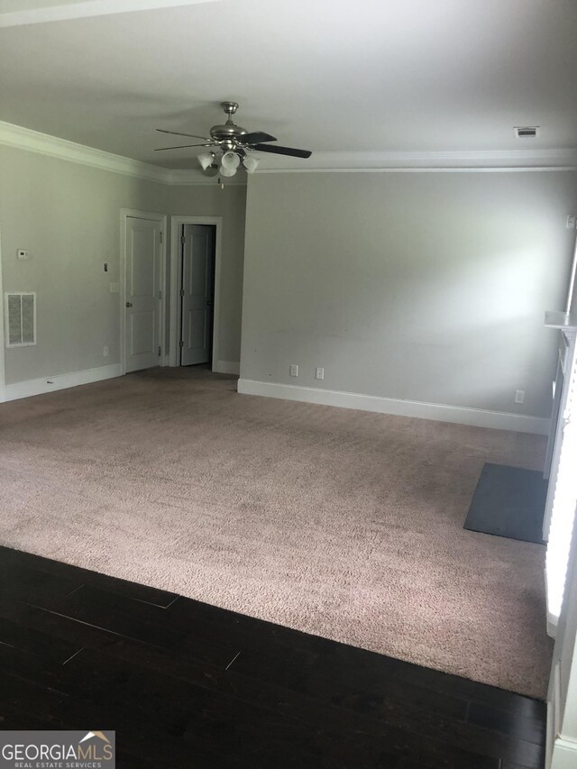 284 Madison Grace Ave, Mcdonough, GA 30252 - carpeted empty room featuring crown molding, a ceiling fan, and baseboards