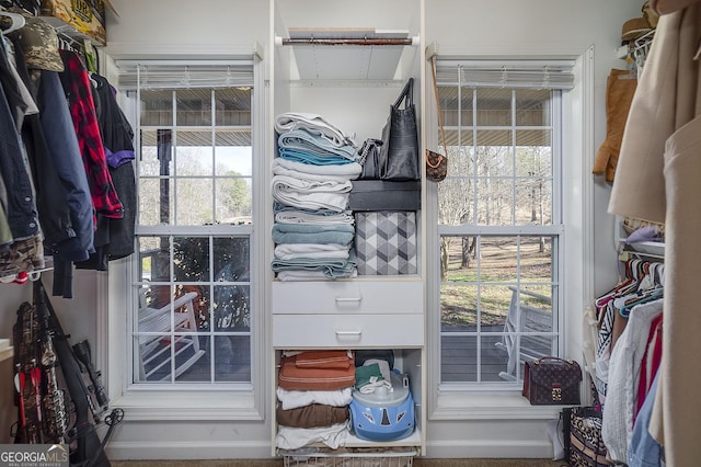 view of walk in closet