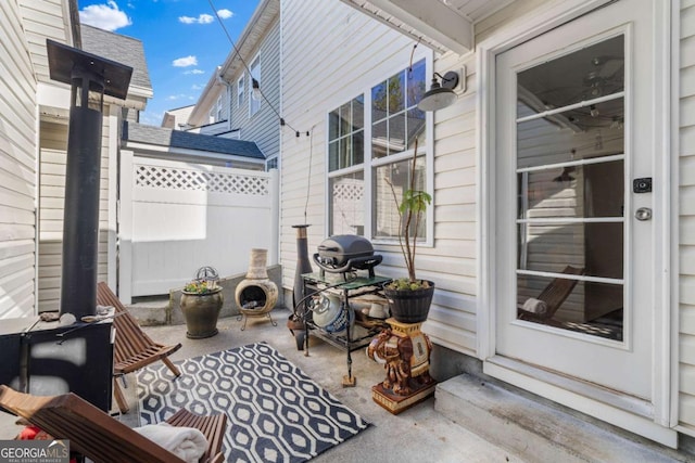 view of patio featuring grilling area