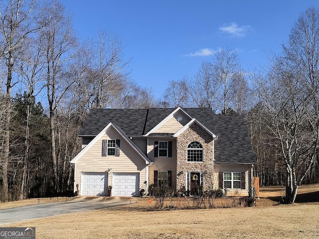 view of property featuring a garage