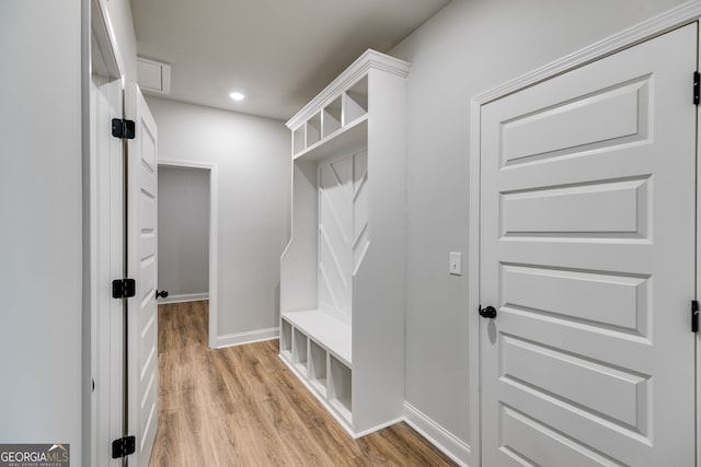 8981 Callaway Lot 87Silva, Winston, GA 30187 - mudroom with light wood-style floors, recessed lighting, and baseboards