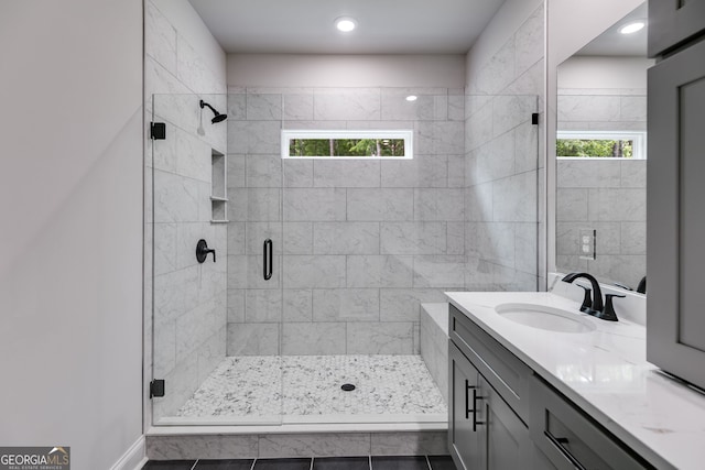 8981 Callaway Lot 87Silva, Winston, GA 30187 - bathroom with a shower stall, a wealth of natural light, and vanity