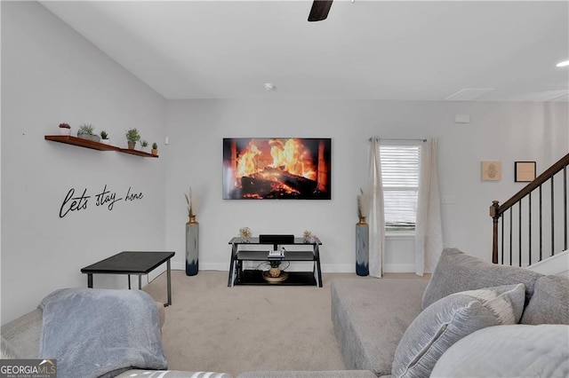 view of carpeted living room