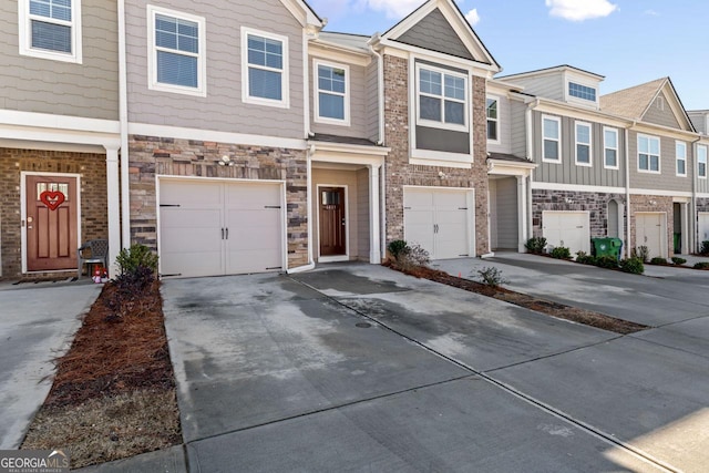 view of property featuring a garage