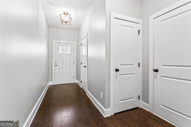 entryway featuring dark hardwood / wood-style floors