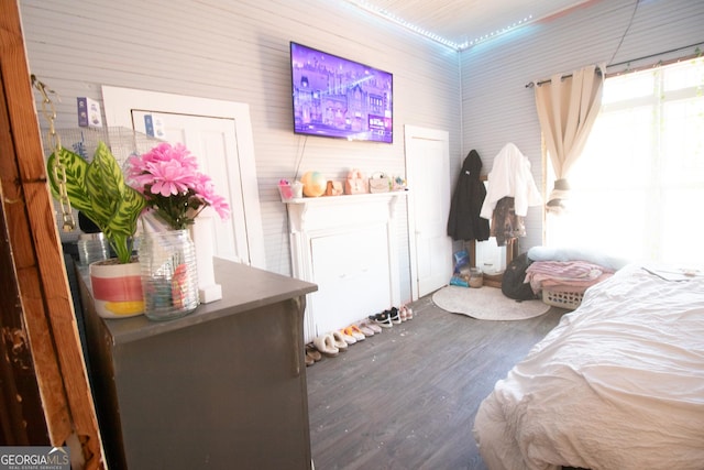 bedroom featuring hardwood / wood-style floors