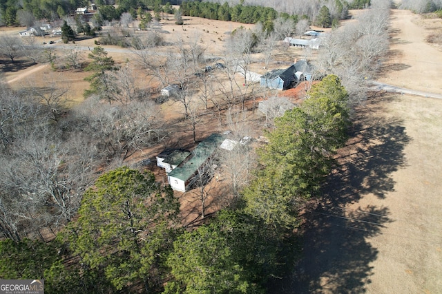 drone / aerial view with a rural view