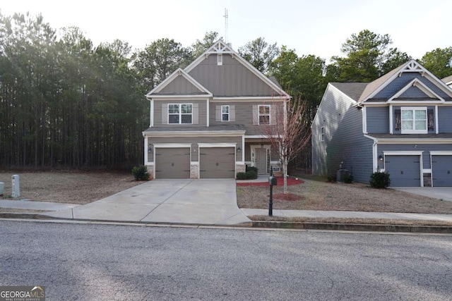 craftsman-style house featuring a garage