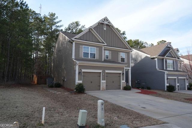 craftsman-style home featuring a garage