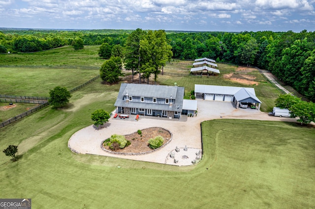 bird's eye view with a rural view