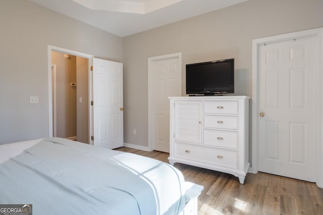 bedroom featuring light hardwood / wood-style flooring