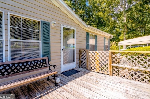 view of wooden deck