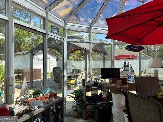 view of sunroom