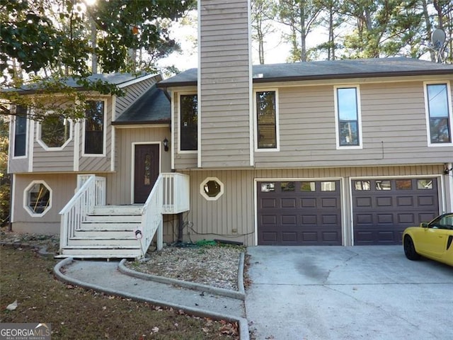 split foyer home with a garage