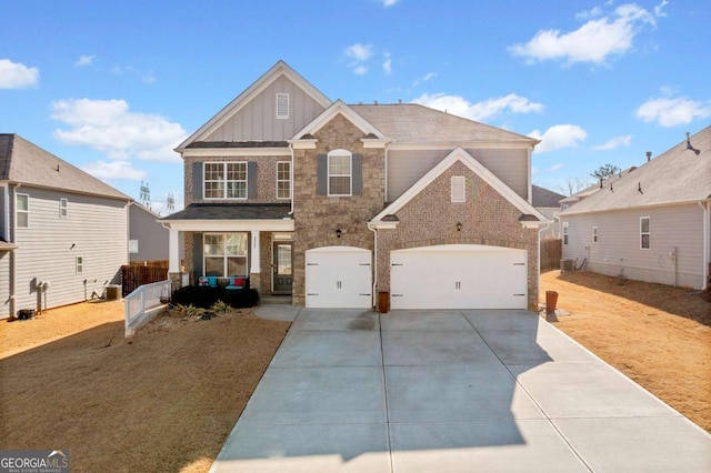 view of front of property featuring a garage