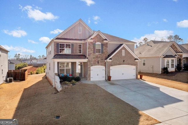 front of property with a garage