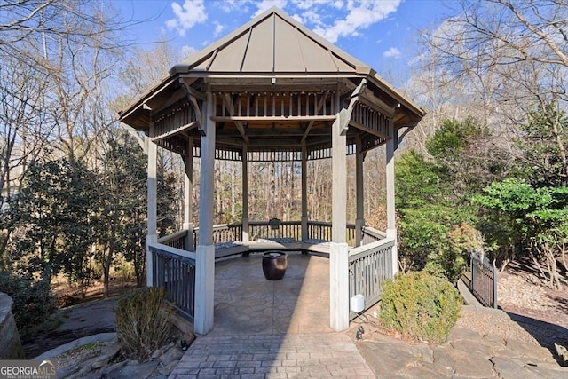 view of patio with a gazebo