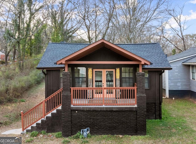 view of front of home featuring french doors