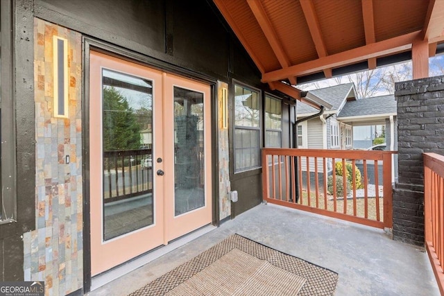 exterior space with french doors