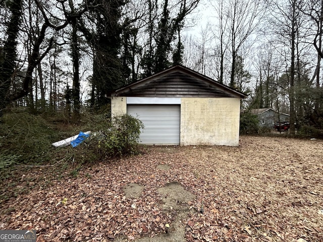 view of garage