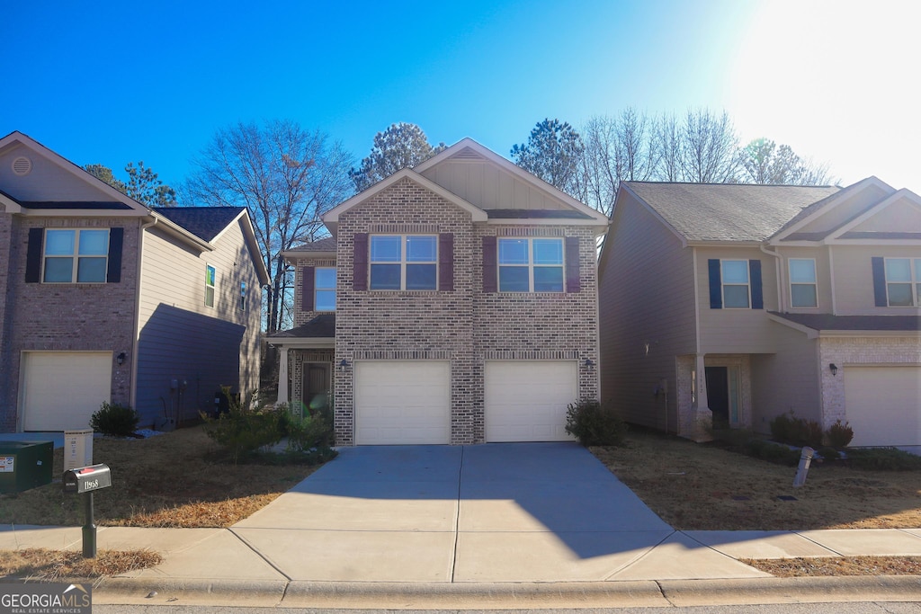 view of front facade with a garage